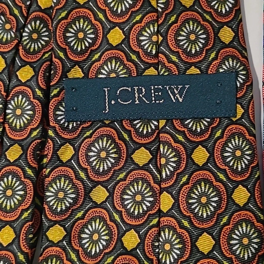 J. Crew Men's SILK Patterned Ties Multicolor Set (2) Career Professional Preppy